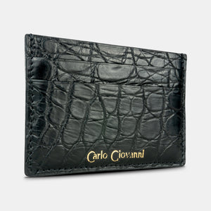 Black Crocodile Card Holder (4 slots)
