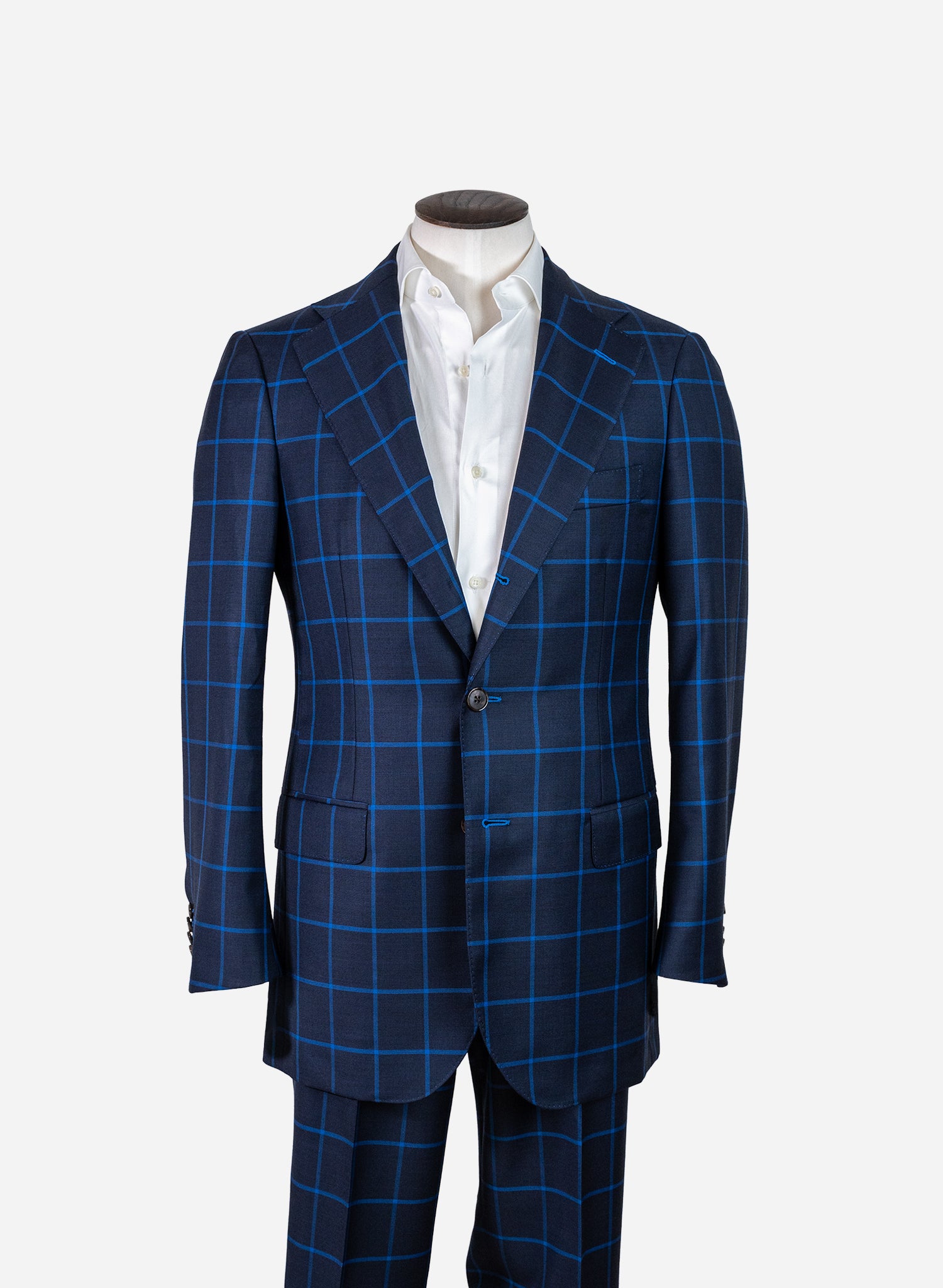 Blue Check Suit - Made in Italy