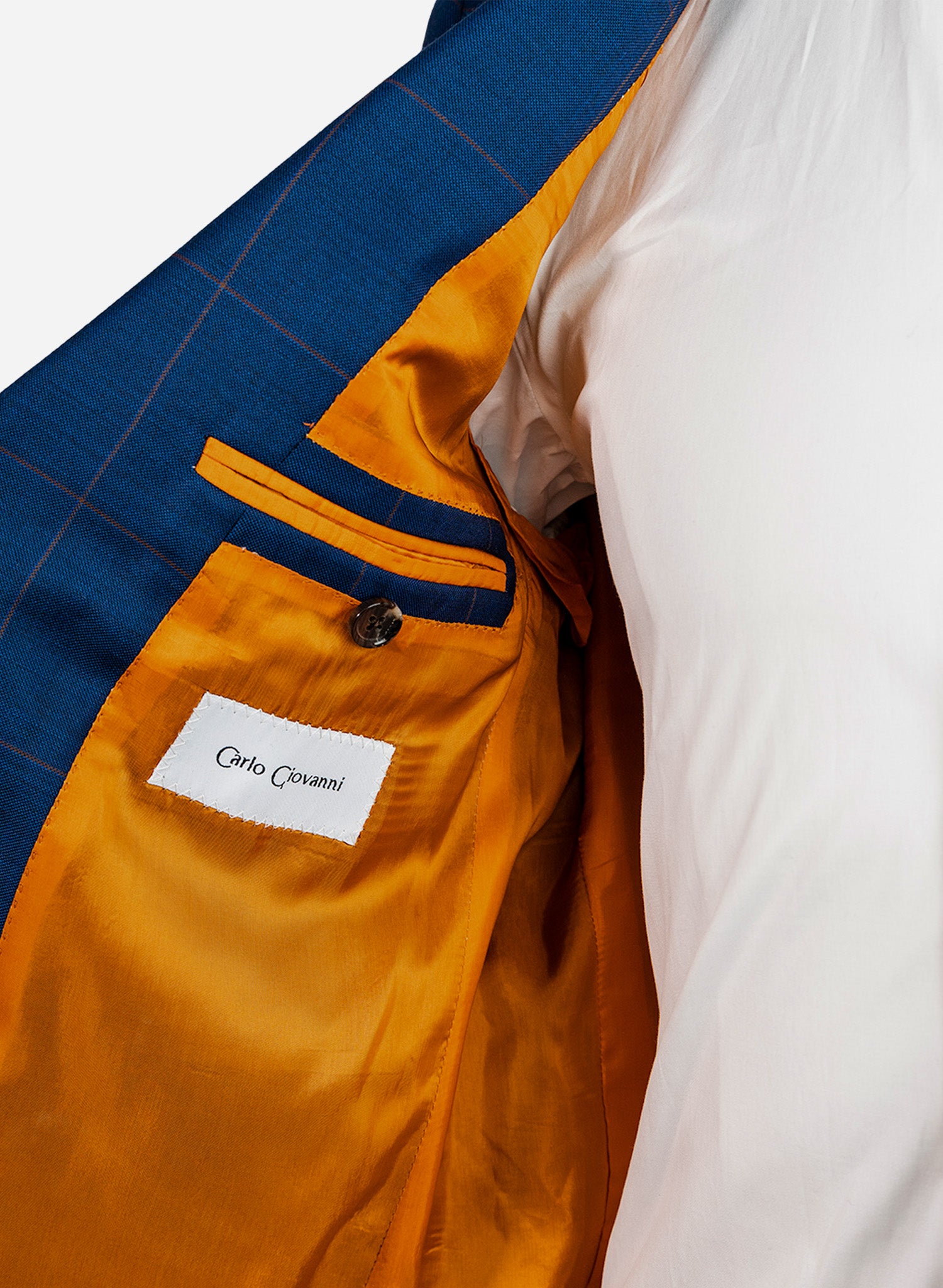 Blue & Orange Check Suit