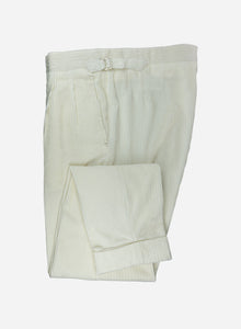 Pantalon en velours côtelé blanc cassé
