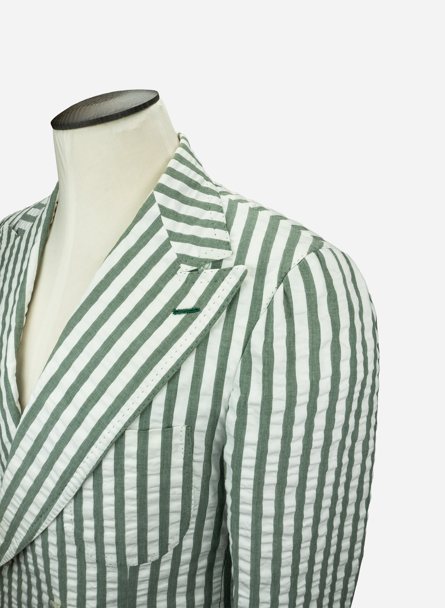 Green & White Pinstripe Blazer