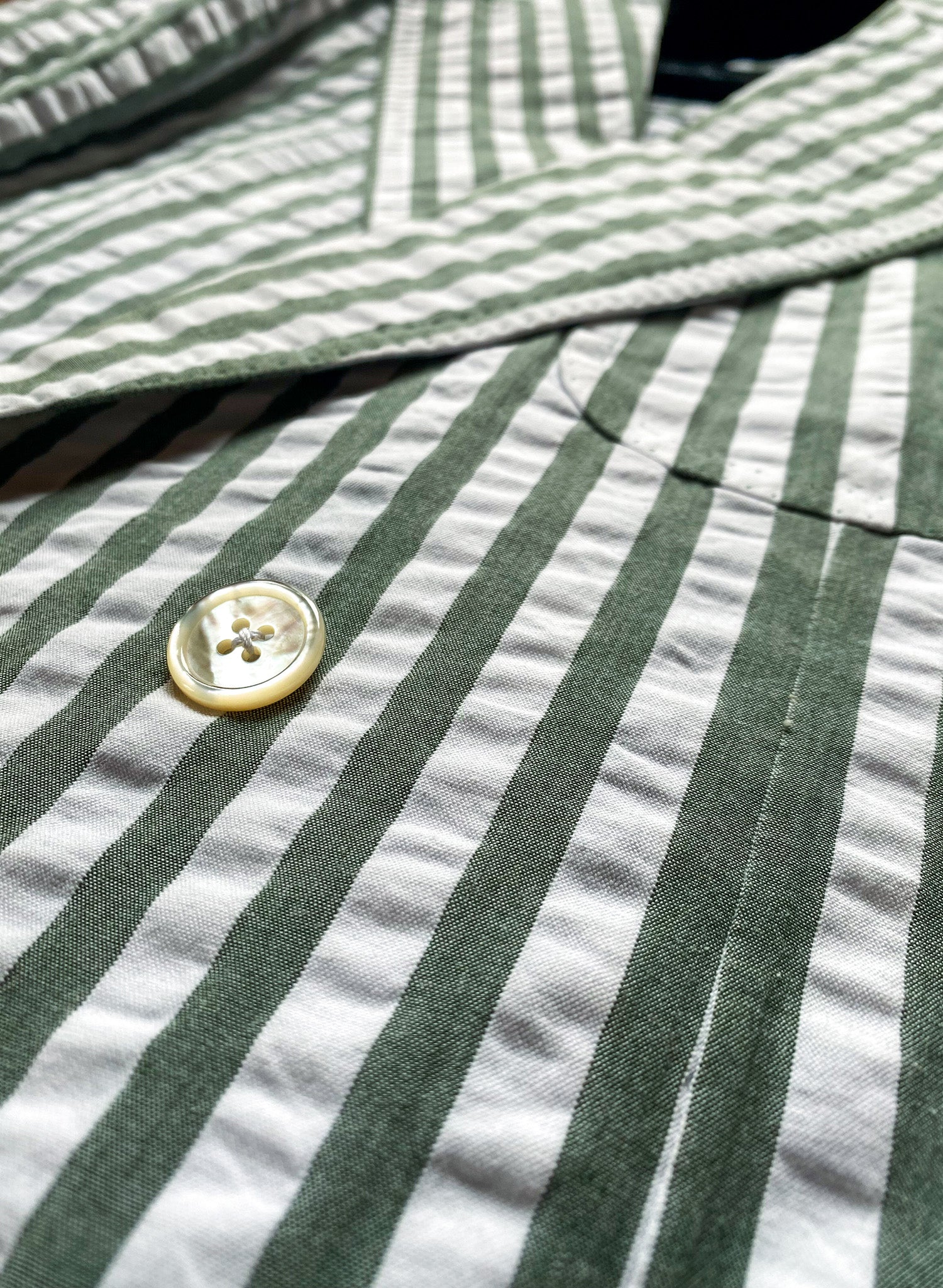 Green & White Pinstripe Blazer
