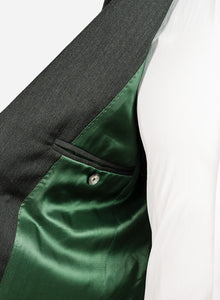 Dark Green Herringbone Suit